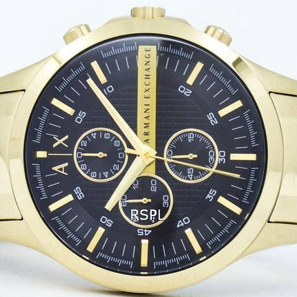 Armani Exchange Quartz doré chronographe cadran noir AX2137 montre homme