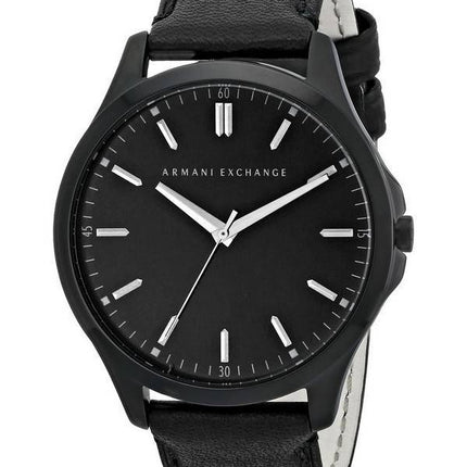 Armani Exchange Quartz cadran noir cuir noir sangle AX2148 montre homme