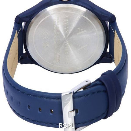Montre pour homme Armani Exchange Hampton avec bracelet en cuir et cadran bleu Quartz AX2442