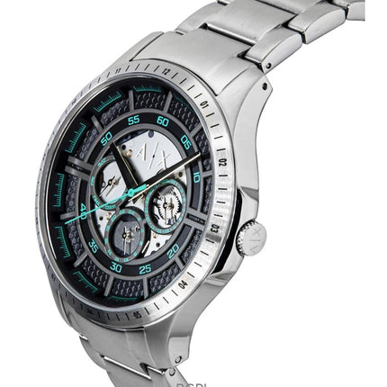 Montre homme Armani Exchange AX2459, multifonction, acier inoxydable, cadran noir, quartz