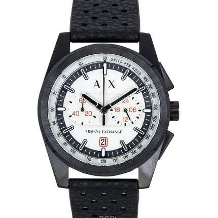 Montre homme Armani Exchange chronographe à quartz, bracelet en caoutchouc, cadran gris, AX2865