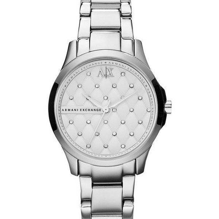 Armani Exchange matelassé de Cristal argenté Cadran montre de AX5208 féminin
