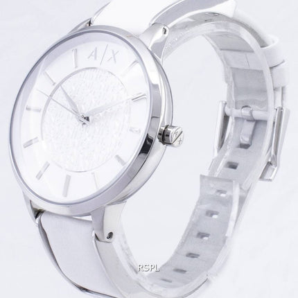 Armani Exchange cadran blanc cuir blanc AX5300 montre