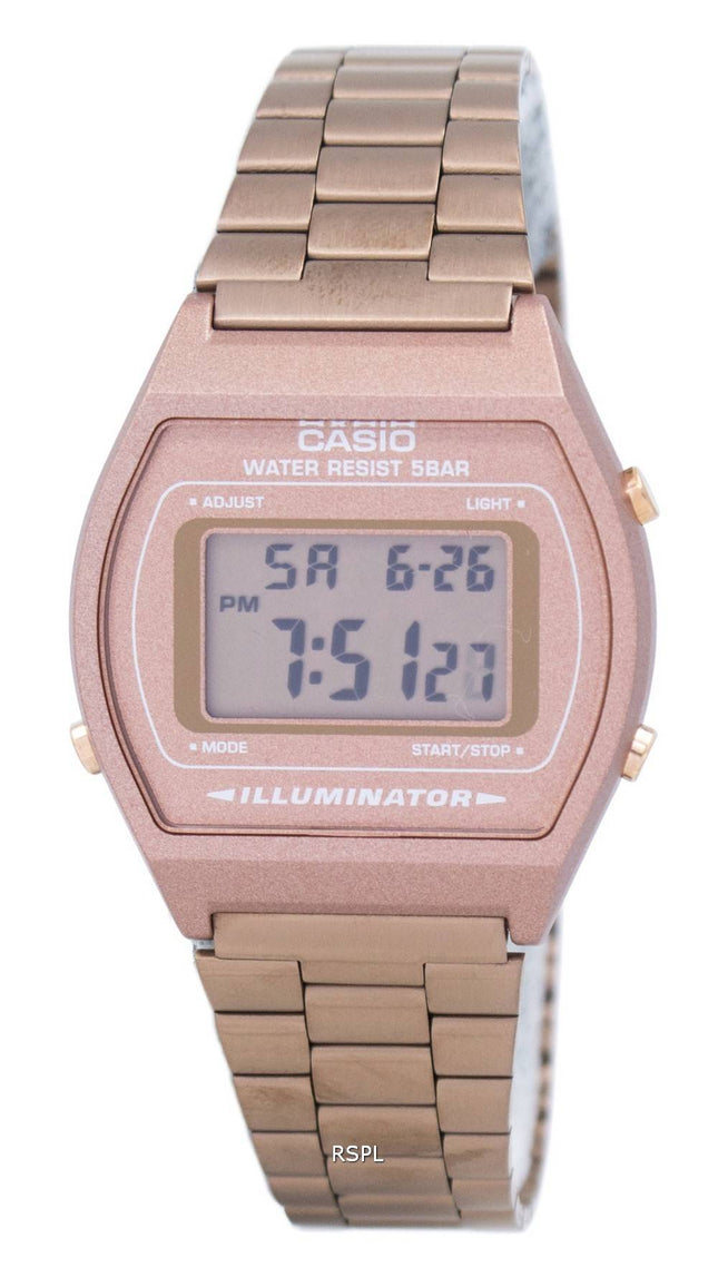 Montre pour homme Casio Digital Illuminateur 50M en acier inoxydable Ã  quartz B640WC-5ADF B640WC-5A