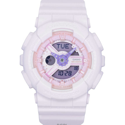 Montre Casio Baby-G analogique-numérique, bracelet en résine, cadran rose, mouvement à quartz BA-110AH-4A, étanche à 100 m, pour femme