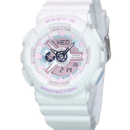 Montre pour femme Casio Baby-G analogique numérique bracelet en résine cadran multicolore Quartz BA-110FH-7A 100M