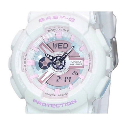 Montre pour femme Casio Baby-G analogique numérique bracelet en résine cadran multicolore Quartz BA-110FH-7A 100M