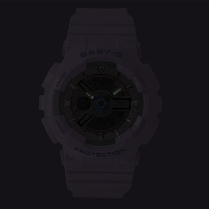 Montre Casio Baby-G analogique-numérique, bracelet en résine, cadran violet, mouvement à quartz BA-110MC-6A, étanche à 100 m, pour femme