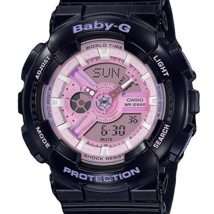 Casio Baby-G Aurora Borealis Analogique Numérique Cadran Rose Quartz BA-110PL-1A BA110PL-1 100M Montre Femme