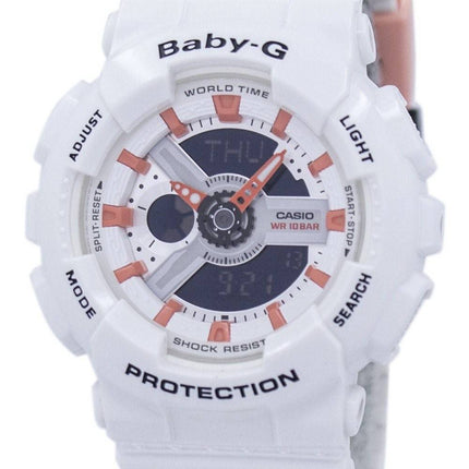 Montre pour femme Casio Baby-G résistant aux chocs, Heure universelle, analogique, numérique BA-110PP-7A2