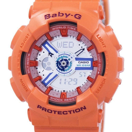Montre Casio Baby-G numérique analogique numérique BA-110SN-4A résistante aux chocs, mondiale