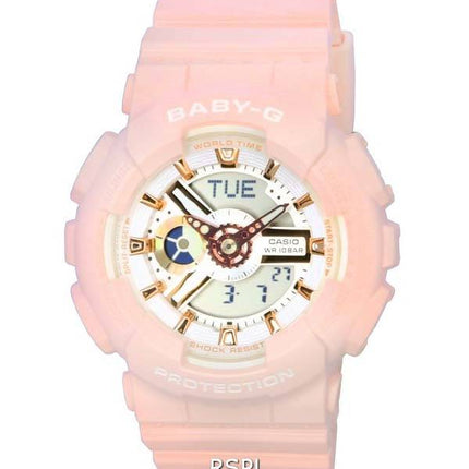 Montre Casio Baby-G analogique numérique à cadran blanc à quartz BA-110XRG-4A 100M pour femme
