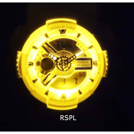 Montre Casio Baby-G analogique numérique à cadran blanc à quartz BA-110XRG-4A 100M pour femme