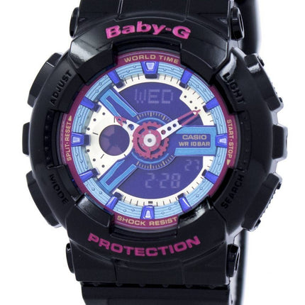 Montre Casio Baby-G Time monde analogique Multicolor cadran numérique BA-112-1A femmes