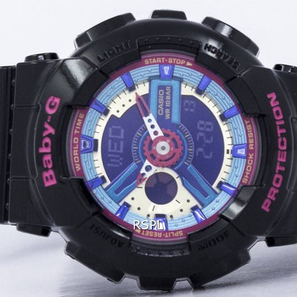 Montre Casio Baby-G Time monde analogique Multicolor cadran numérique BA-112-1A femmes