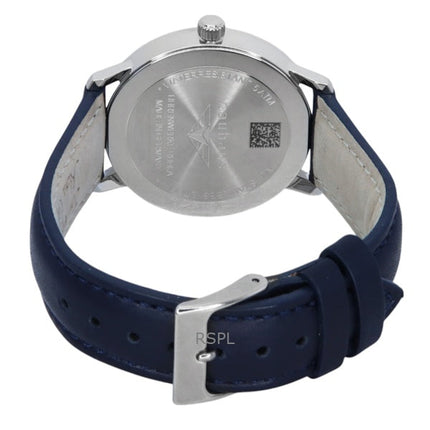 Montre femme Bauhaus 20373 à quartz, bracelet en cuir, cadran bleu foncé