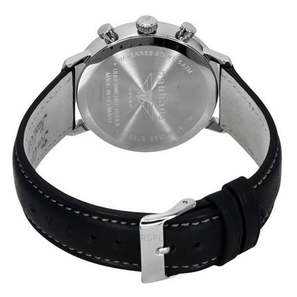 Montre homme Bauhaus Classic Chronograph en acier inoxydable avec bracelet en cuir et cadran blanc Solar 20861