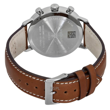 Montre femme Bauhaus chronographe avec bracelet en cuir et cadran bleu solaire 20863