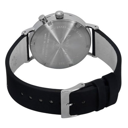 Montre Bauhaus Classic pour homme avec bracelet en cuir noir et cadran blanc Solar 21121