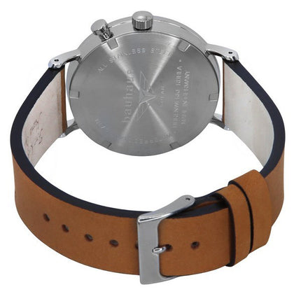 Montre Bauhaus Classic pour homme avec bracelet en cuir marron et cadran vert foncé Solar 21124