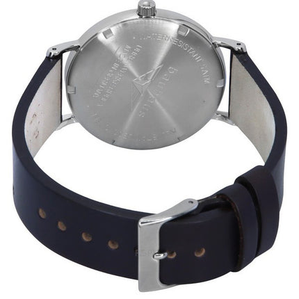 Montre à quartz Bauhaus Classic pour homme avec bracelet en cuir et cadran blanc 21301