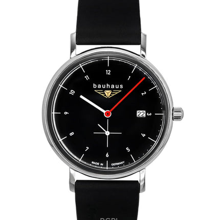 Montre homme Bauhaus Classic 21302 à quartz avec bracelet en cuir et cadran noir