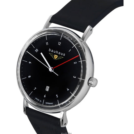 Montre homme Bauhaus Classic 21402 à quartz avec bracelet en cuir et cadran noir