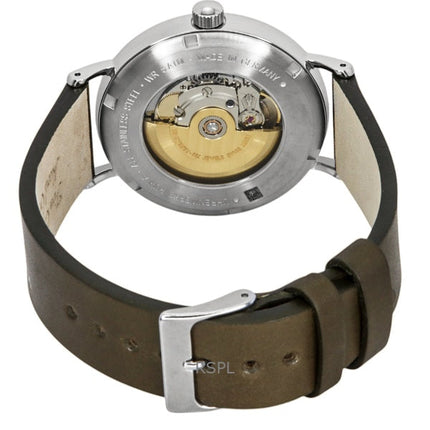 Montre automatique Bauhaus 21521 pour homme, bracelet en cuir, cadran beige