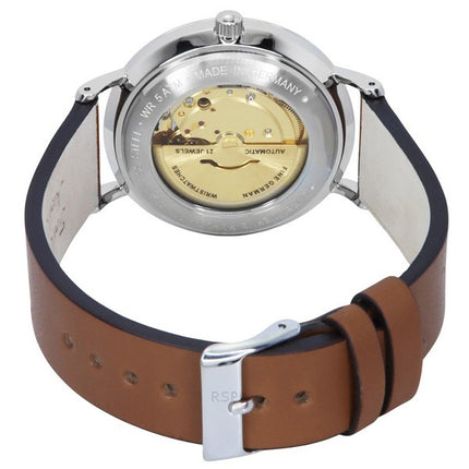 Montre homme Bauhaus Classic avec bracelet en cuir et cadran anthracite automatique 21622