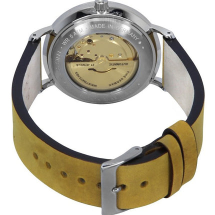 Montre homme Bauhaus Classic avec bracelet en cuir et cadran bleu foncé automatique 21623