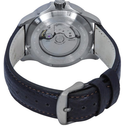 Montre Bauhaus Aviation pour homme avec bracelet en cuir et cadran beige entièrement lumineux, automatique, 28605 100M