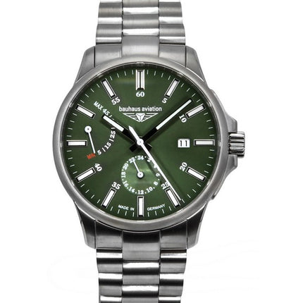 Montre Bauhaus Aviation Titanium Cadran Vert Foncé Automatique 2860M4 100M Homme