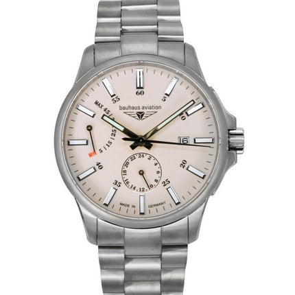Montre Bauhaus Aviation Titanium Cadran Beige Lumineux Automatique 2860M5 100M Homme