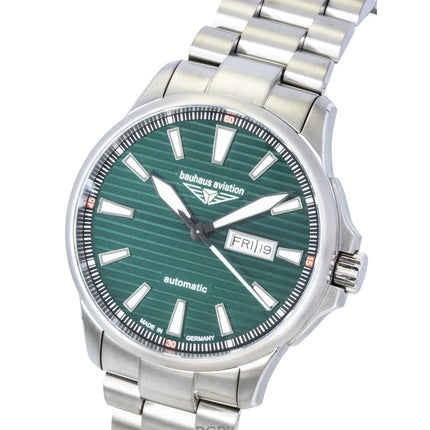 Montre homme Bauhaus Aviation Titanium à cadran vert automatique 2862M4 100M