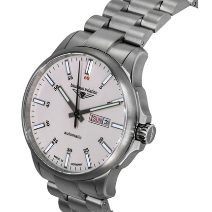 Montre homme Bauhaus Aviation titane cadran beige automatique 2866M5 100 m