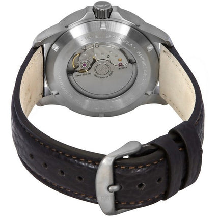 Montre Bauhaus Aviation GMT pour homme avec bracelet en cuir et cadran beige entièrement lumineux, automatique, 28685, 100 m