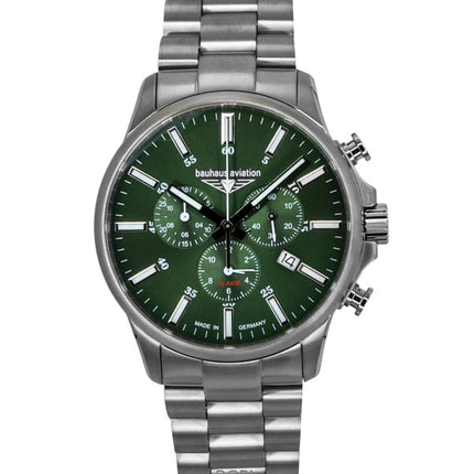 Montre homme Bauhaus Aviation Chronographe Titane Cadran Vert Quartz 2880M4 100M