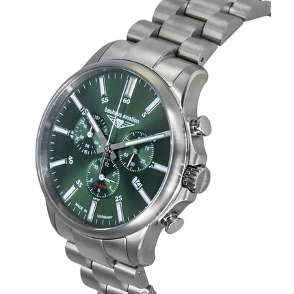 Montre homme Bauhaus Aviation Chronographe Titane Cadran Vert Quartz 2880M4 100M