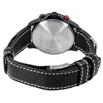 Montre homme Bauhaus Aviation Chronographe, bracelet en cuir, cadran marron, quartz, référence 28861, étanche à 100 m