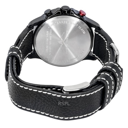 Montre homme Bauhaus Aviation Flyback Chronographe, bracelet cuir, cadran marron, quartz, référence 28885, étanche à 100 m