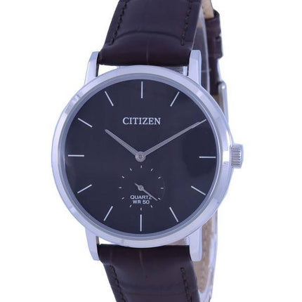 Montre pour homme Citizen avec cadran noir et bracelet en cuir è  quartz BE9170-13H