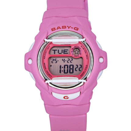 Montre Casio Baby-G Digitale à quartz pour femme, bracelet en résine rose, BG-169CH-4, 200 m