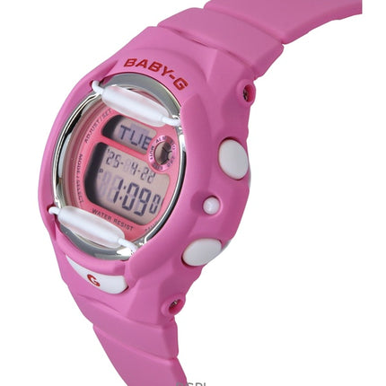 Montre Casio Baby-G Digitale à quartz pour femme, bracelet en résine rose, BG-169CH-4, 200 m