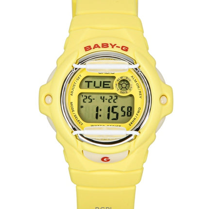Montre Casio Baby-G Digitale à quartz pour femme, bracelet en résine jaune, BG-169CH-9, 200 m