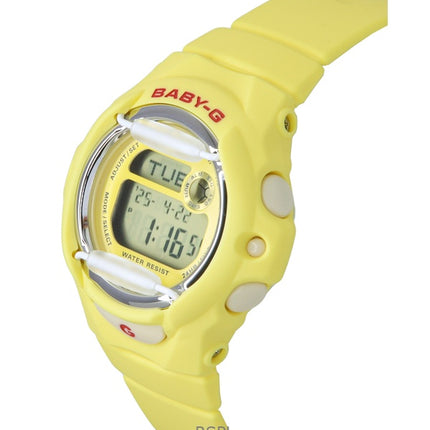 Montre Casio Baby-G Digitale à quartz pour femme, bracelet en résine jaune, BG-169CH-9, 200 m