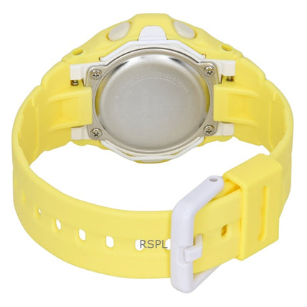 Montre Casio Baby-G Digitale à quartz pour femme, bracelet en résine jaune, BG-169CH-9, 200 m