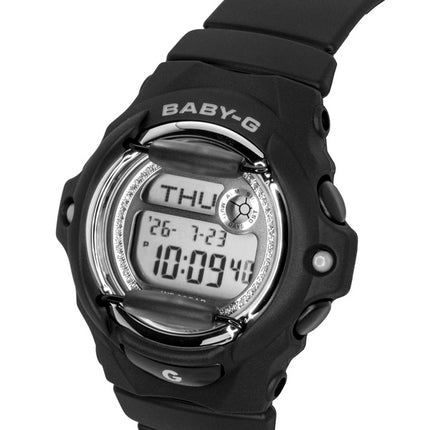 Montre Casio Baby-G Digital à bracelet en résine, mouvement à quartz BG-169KB-1, étanche à 200 m, pour femme
