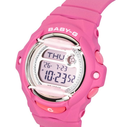 Montre Casio Baby-G Digital à bracelet en résine, mouvement à quartz BG-169KB-4B1, étanche à 200 m, pour femme