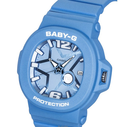 Montre Casio Baby-G analogique en résine, cadran bleu, mouvement à quartz BGA-10D-2A2, étanche à 100 m, pour femme