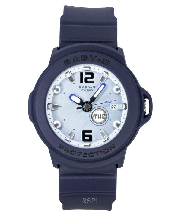 Montre Casio Baby-G Plus analogique pour femme, bracelet en résine, cadran bleu clair, mouvement à quartz BGA-15K-2A, étanche à 100 m, avec support convertible